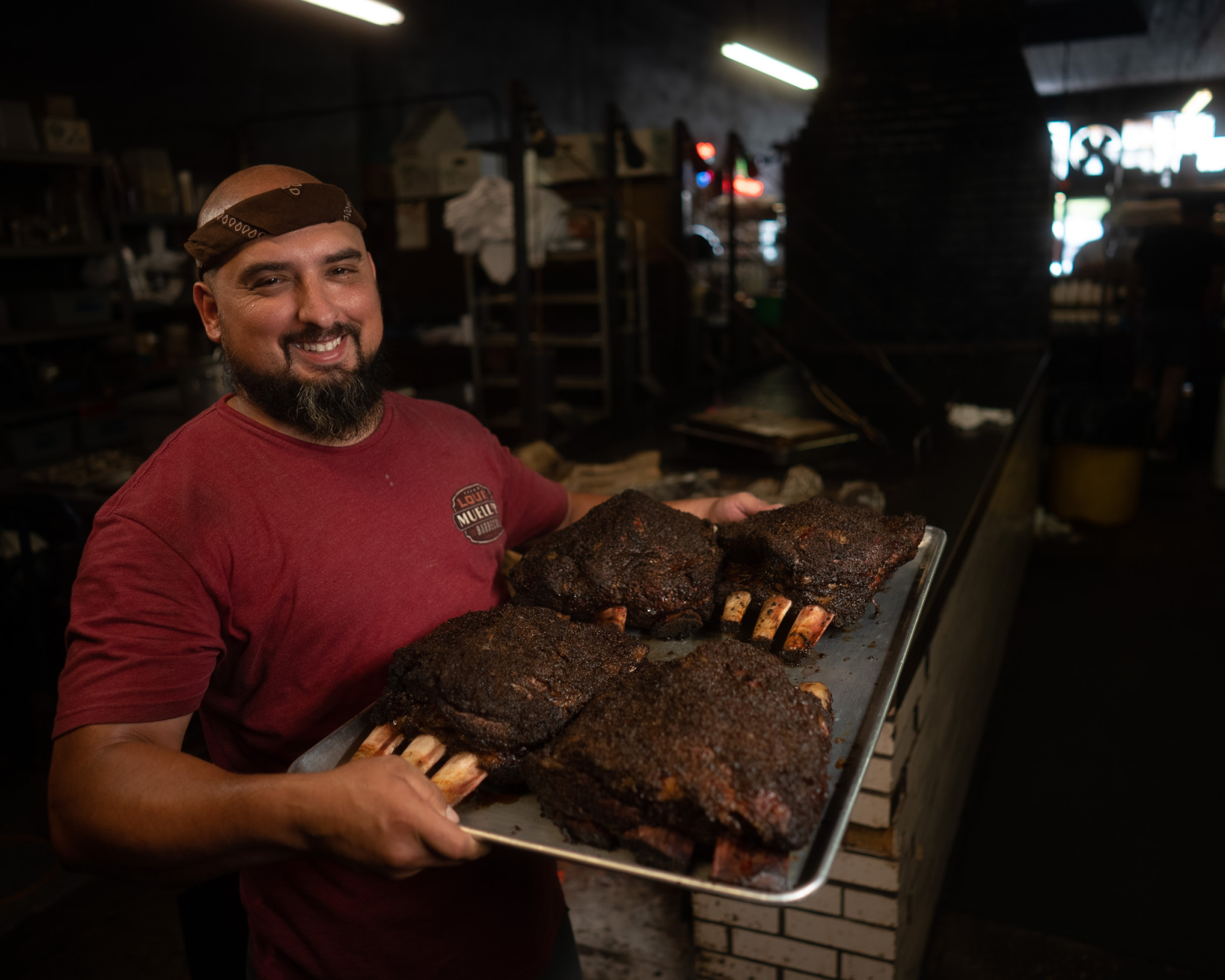 Pit Master showing off his beef ribs
